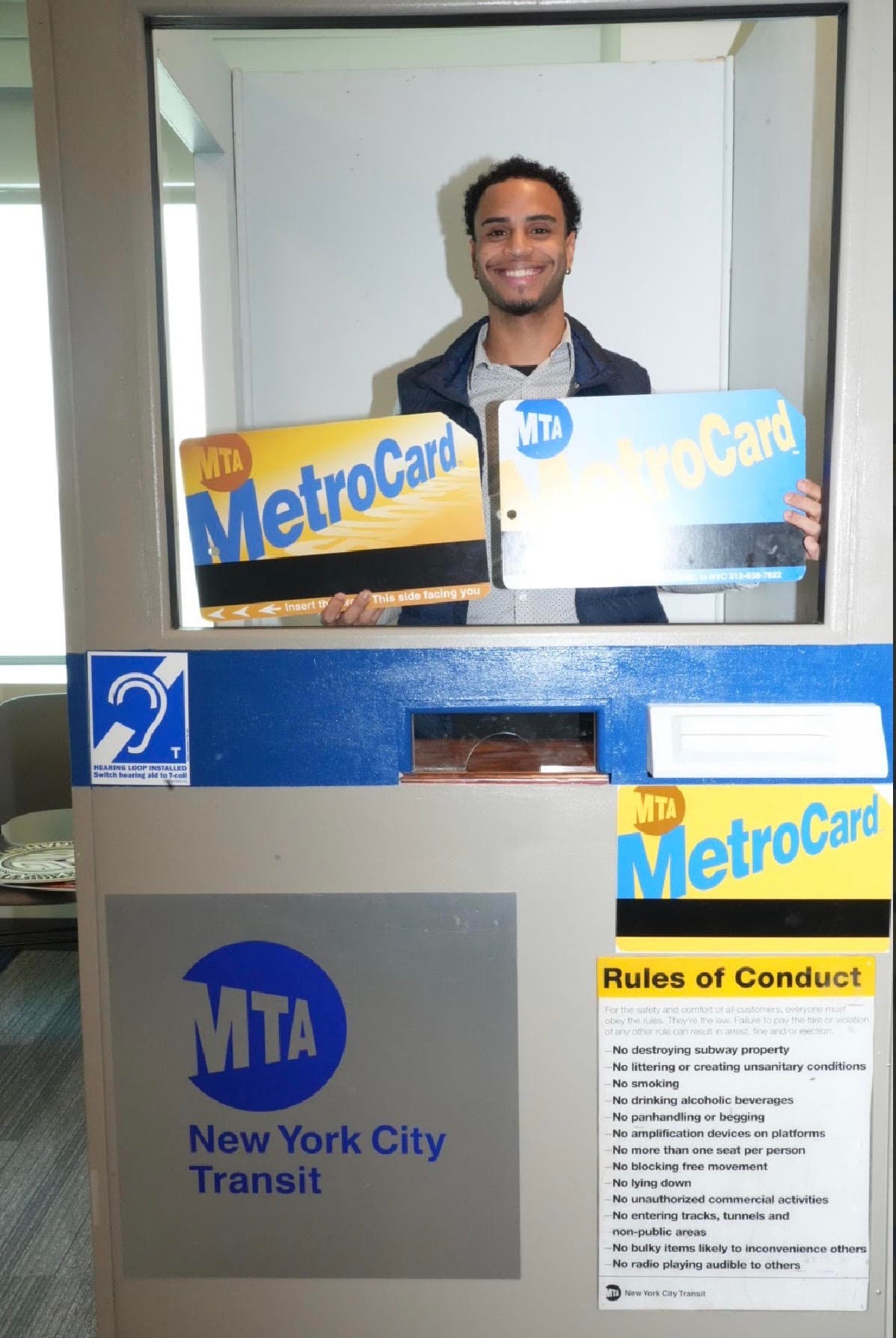 Brandon at the MTA New York City Transit office during his Data Analytics Internship.