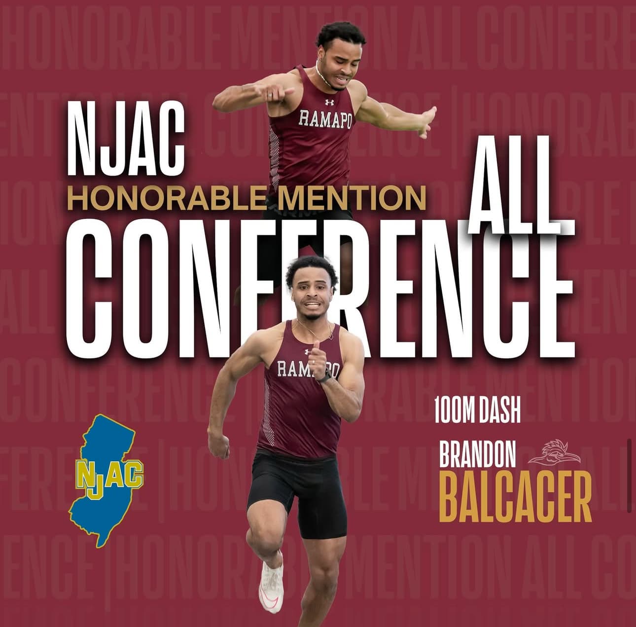 Brandon Balcacer — NJAC Honorable Mention All-Conference, 100m Dash.